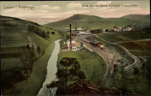 Ak Lauter Bernsbach im Erzgebirge Sachsen, Blick von der König Friedrich-August-Höhe