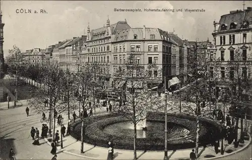 Ak Köln am Rhein, Barbarossaplatz, Hohenzollernring, Weyerstraße