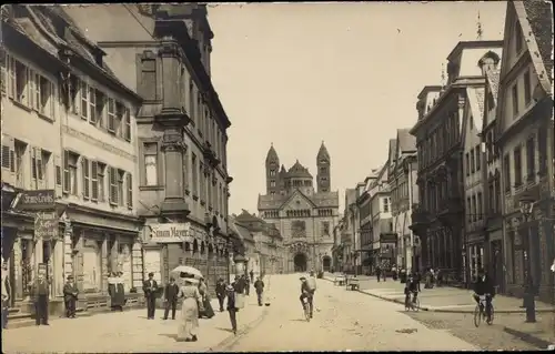 Ak Speyer am Rhein, Straßenpartie, Geschäfte