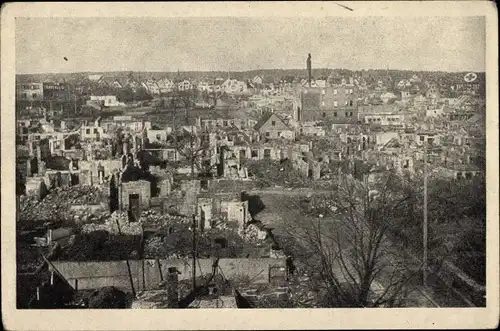 Ak Freudenstadt im Nordschwarzwald, Stadt nach der Brandkatastrophe 1945