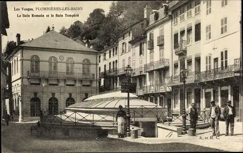 Ak Plombières les Bains Lothringen Vosges, Le Bain Romain et le Bain Tempere