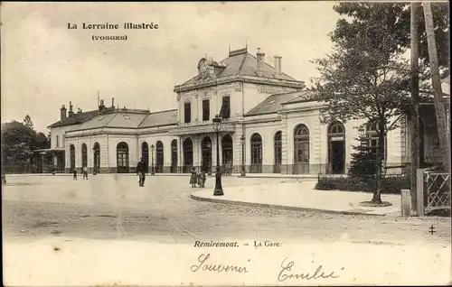 Ak Remiremont Lothringen Vosges, La Gare