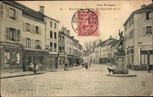 Ak Remiremont Lothringen Vosges, Statue de Volontaire de 92