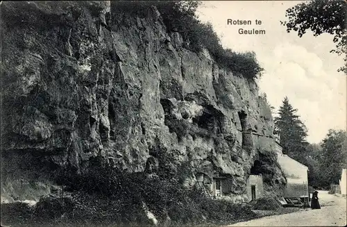 Ak Geulem Houthem Limburg Niederlande, Rotswoningen