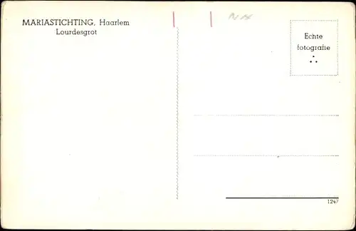 Ak Haarlem Nordholland Niederlande, Mariastichting, Lourdesgrot