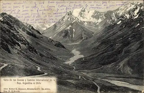 Ak Argentinien, Valle de las Cuevas y Camino International, Chile