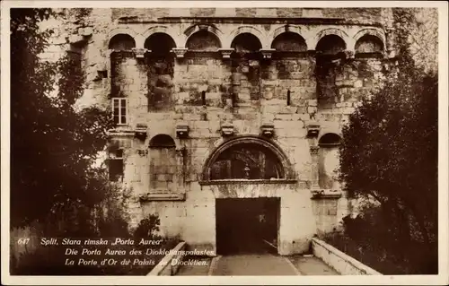 Ak Split Spalato Kroatien, Die Porta Aurea des Diokletianpalastes