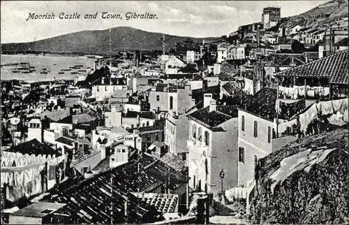 Ak Gibraltar, maurische Burg und Stadt