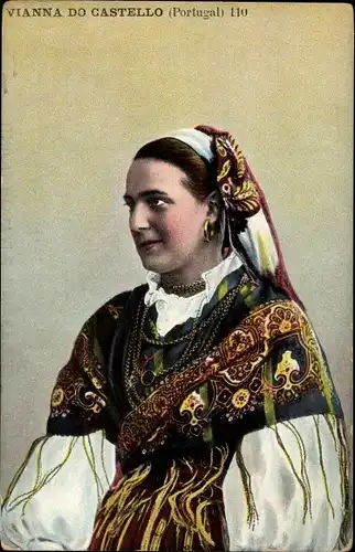 Ak Vianna do Castello, Portugal, Portugiesische Volkstracht