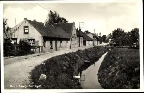 Ak Rozenburg Südholland, Blick auf die Straße im Ort, Zuidzijde