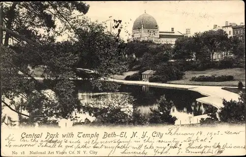 Judaika Ak New York City, Central Park, Temple Beth El