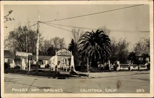 Ak Calistoga Kalifornien USA, heiße Quellen Piners