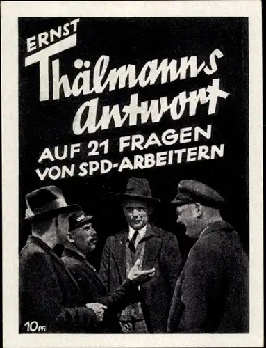 Sammelbild Geschichte der deutschen Arbeiterbewegung Teil III Bild 51, Thälmanns Antwort