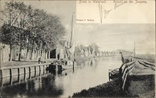 Ak Broek in Waterland Nordholland Niederlande, Op den Jaagweg