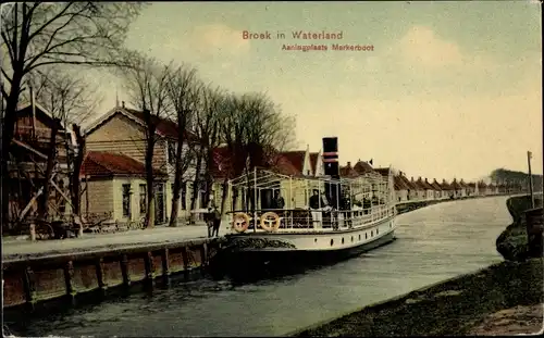 Ak Broek in Waterland Nordholland Niederlande, Aanlegplaats Markerboot