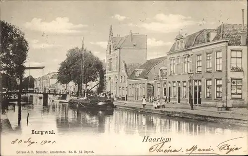 Ak Haarlem Nordholland Niederlande, Burgwal