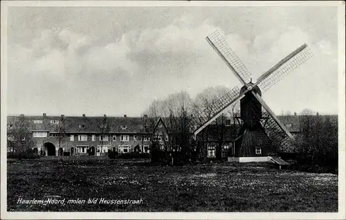 Ak Haarlem Nordholland Niederlande, Molen Heussenstraat