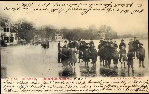 Ak Haarlem Nordholland Niederlande, Op het Ijs, Zuiderbuitenspaarne