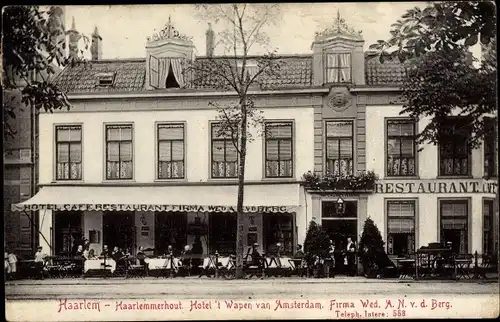 Ak Haarlem Nordholland Niederlande, Haarlemmerhout, Hotel 't Wapen van Amsterdam, Restaurant