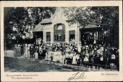 Ak Haarlem Nordholland Niederlande, Haarlemmer Staalwater Wilhelminabron, Drinkhal