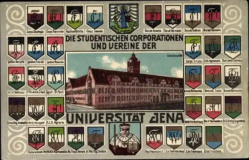 Studentika Ak Jena, Die Studentischen Corporationen und Vereine der Universität, Wappen