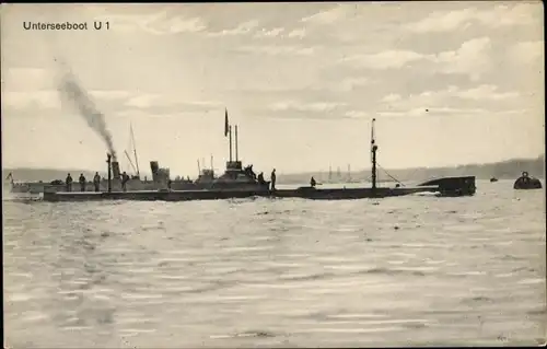 Ak Deutsches U Boot, Unterseeboot, U 1, Kaiserliche Marine