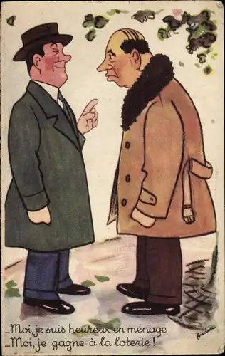 Künstler Ak Boudou, Ich, ich bin glücklich im Haushalt, ich gewinne im Lotto