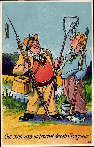 Ak Zwei Angler unterhalten sich