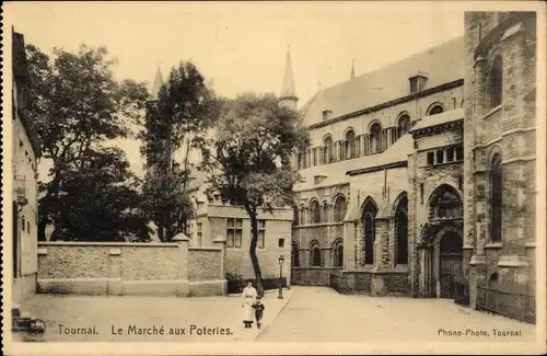 Ak Tournai Wallonien Hennegau, Le Marché aux Poteries