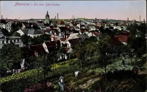 Ak Meerane in Sachsen, Stadtbild von Süd-Osten