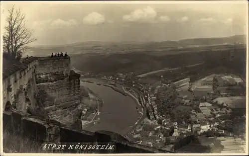 Ak Königstein an der Elbe Sächsische Schweiz, Panorama vom Ort und Umgebung