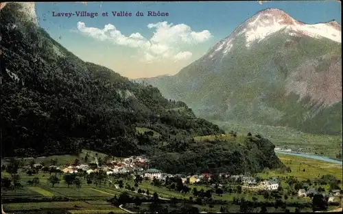 Ak Lavey les Bains Kt. Waadt, Village et Vallée du Rhone