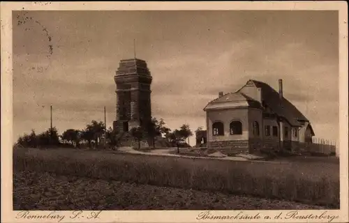 Ak Ronneburg in Thüringen, Bismarcksäule a. d. Reusterberge