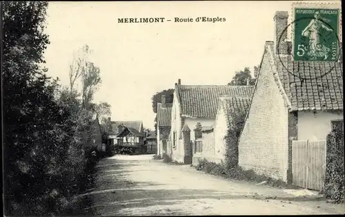 Ak Merlimont Pas de Calais, Route d'Etaples