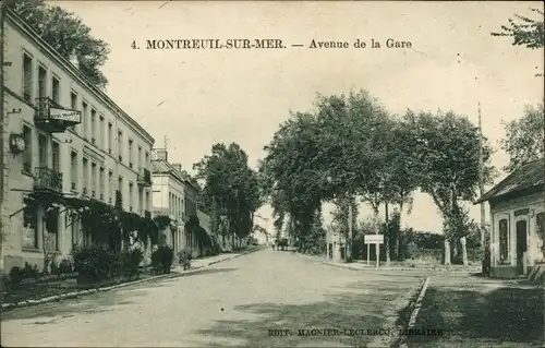 Ak Montreuil sur Mer Pas de Calais, Avenue de la Gare