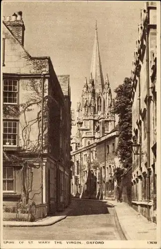 Ak Oxford Oxfordshire England, Spire of St. Mary the Virgin