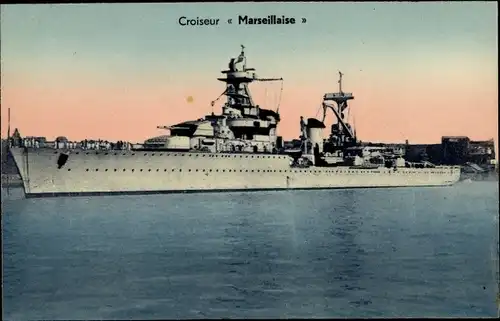 Ak Französisches Kriegsschiff, Croiseur Marseillaise, Marine Militaire