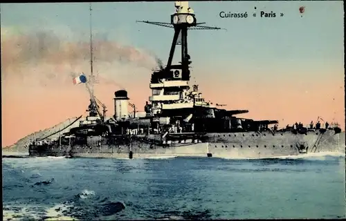 Ak Französisches Kriegsschiff, Kreuzer Paris, Cuirassé