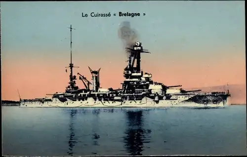 Ak Französisches Kriegsschiff, Le Cuirasse Bretagne