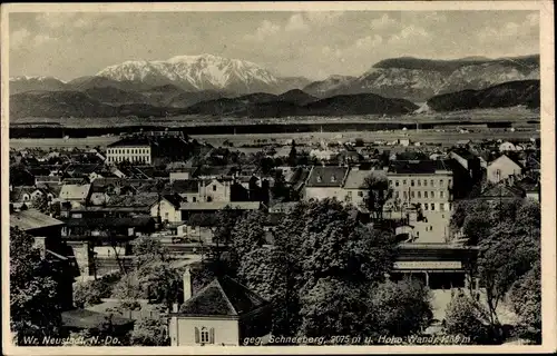 Ak Wiener Neustadt in Niederösterreich, Panorama gegen Schneeberg, Hohe Wand