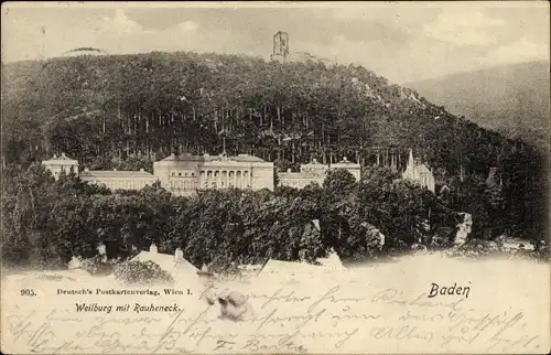 Ak Baden bei Wien in Niederösterreich, Schloss Weilburg, Rauheneck