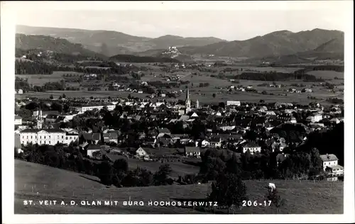 Ak Sankt Veit an der Glan Kärnten, Gesamtansicht mit Burg Hochosterwitz