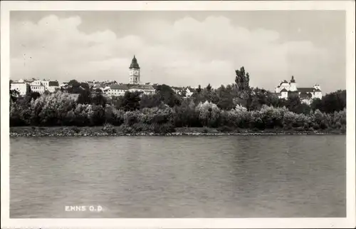 Ak Enns in Oberösterreich, Blick auf den Ort, Turm
