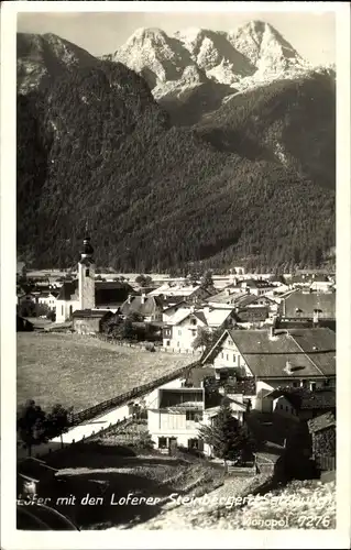 Ak Lofer in Salzburg, Teilansicht mit den Loferer Steinbergen