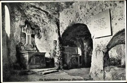 Ak Salzburg in Österreich, Katakomben, Maximus Kapelle