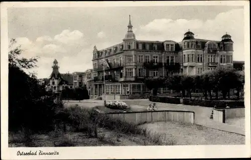Ak Ostseebad Zinnowitz auf Usedom, Strandpromenade, Hotel