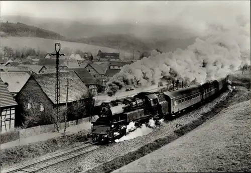 Ak Leutnitz Rottenbach Königsee in Thüringen, Dampflokomotive Baureihe 65.10, P8040 nach Arnstadt