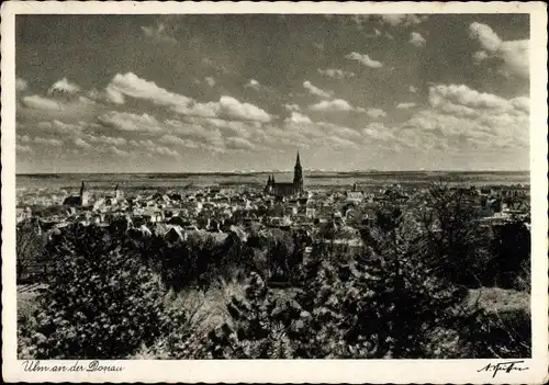 Ak Ulm an der Donau, Panorama, Münster