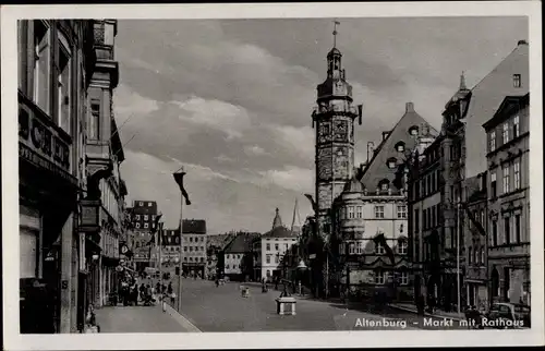 Ak Altenburg in Thüringen, Markt mit Rathaus