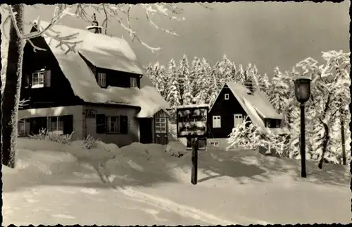 Ak Bärenfels Altenberg im Erzgebirge, Schellerhauer Straße im Schnee